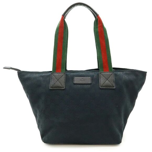 Gucci GG Canvas Leather Tote Bag - Picture 1 of 8
